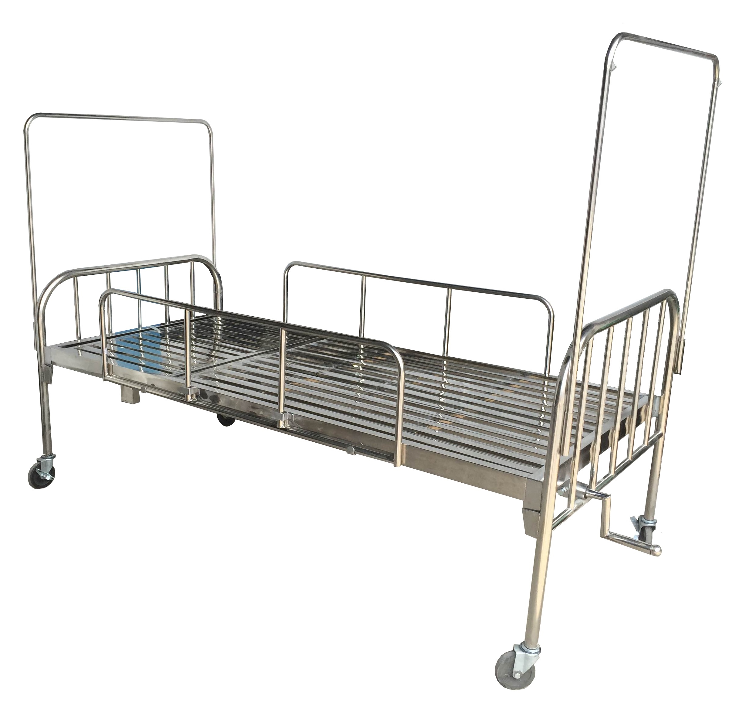 Giường inox bệnh nhân 1 tay quay