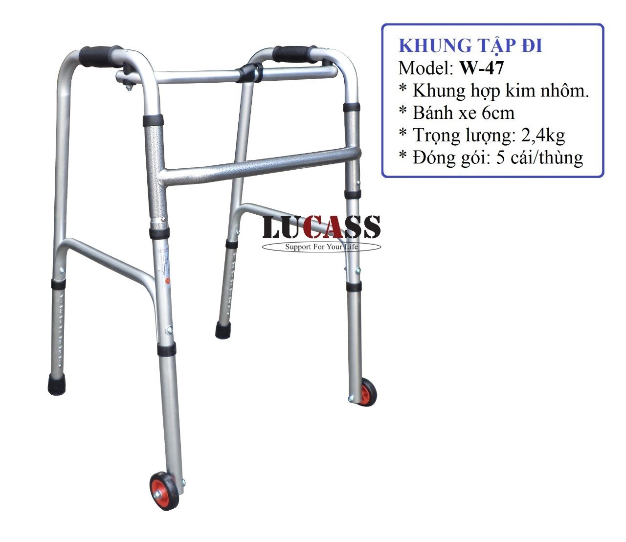 Khung tập đi hợp kim nhôm Lucass W47