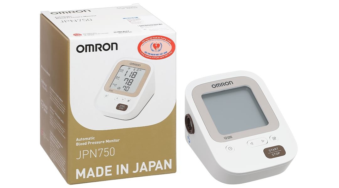 Máy đo huyết áp bắp tay Omron JPN750,chưa bao gồm bộ đổi nguồn