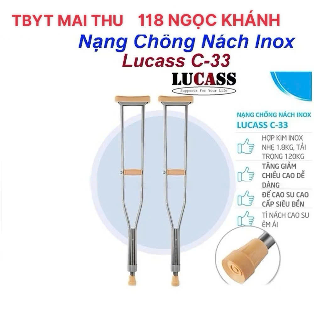Nạng Chống Nách Inox Lucass C33